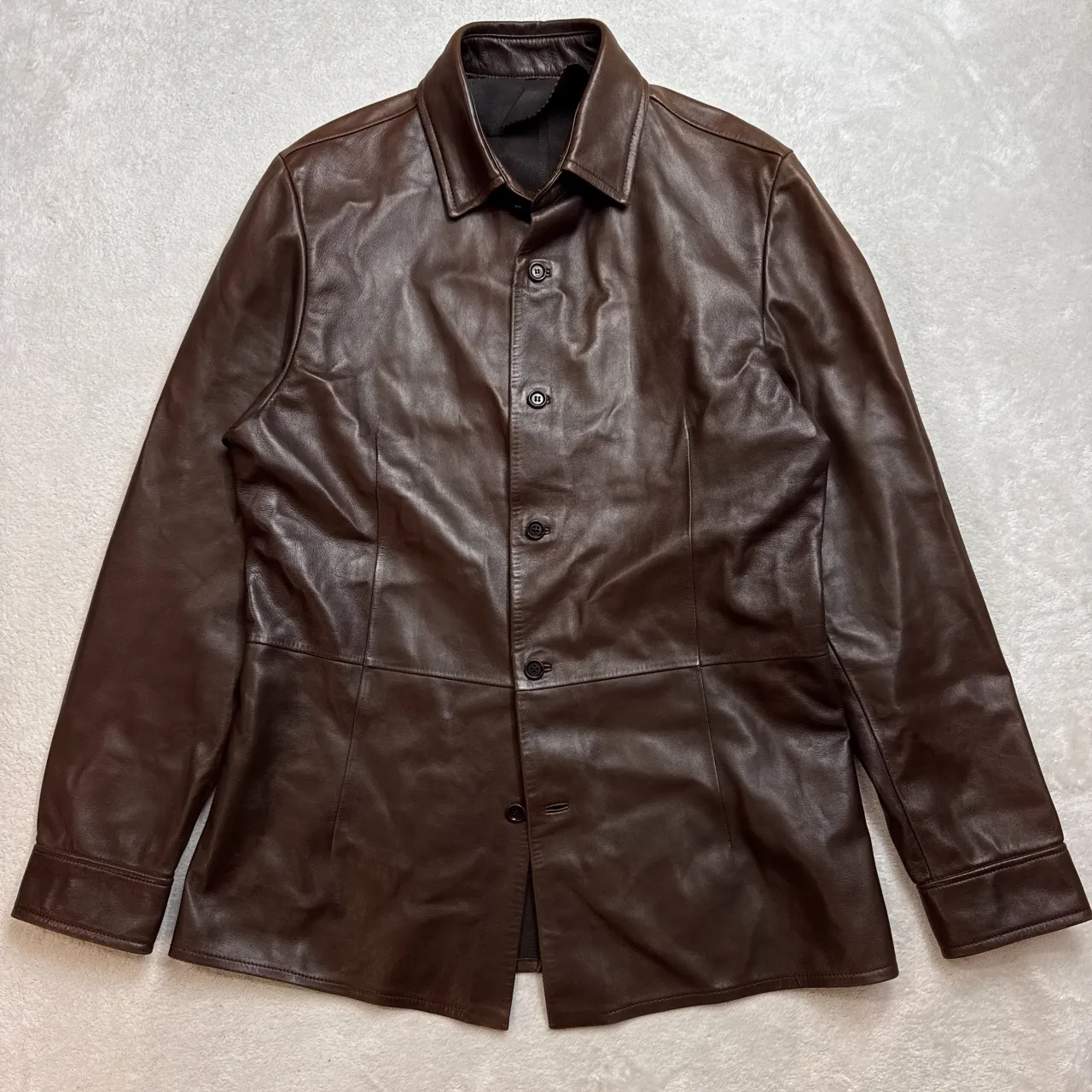 ロエベの羊革シャツジャケット